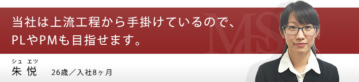 王 利芳（オウ リホウ）29歳／入社8ヶ月